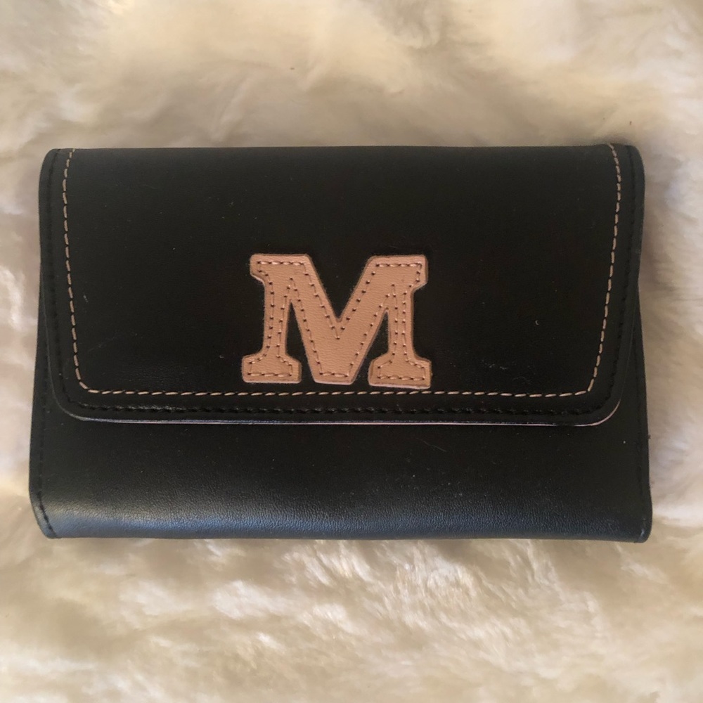 🌞Nine & Co. Vintage 90s M Monogram Black & Pink Wallet